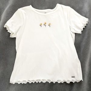 hollister waffle graphic baby tee